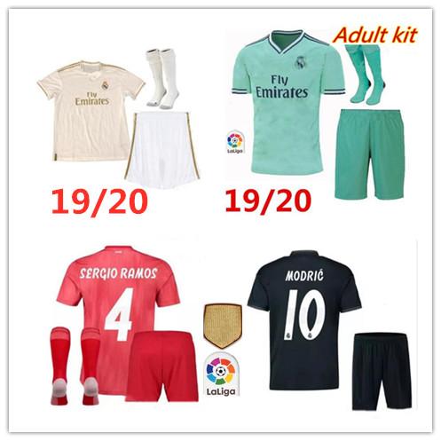 19 20 Real madrid RAMOS soccer Jersey 2019/20 Adult kit MODRIC VINICIUS JR ISCO LUCAS V Benzema Marcelo Asensio football kit free shipping