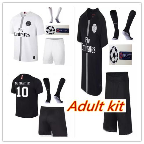 2019 PSG 3RD Soccer Jerseys 18 19 adult Kit MBAPPE DI MARIA T SILVA CHAMPIONS LEAGUE CAVANI Paris 2018 Football Shirts Uniform Men Sets