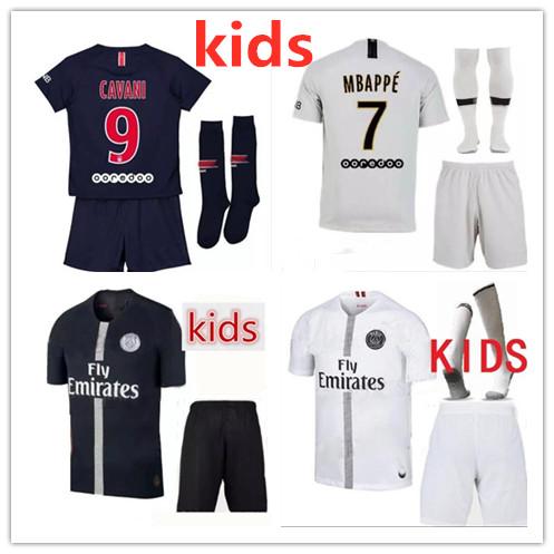 Kids Paris MBAPPE soccer jerseys 2018 2019 psg child football kit CAVANI DANI ALVES saint germain child football shirt camiseta