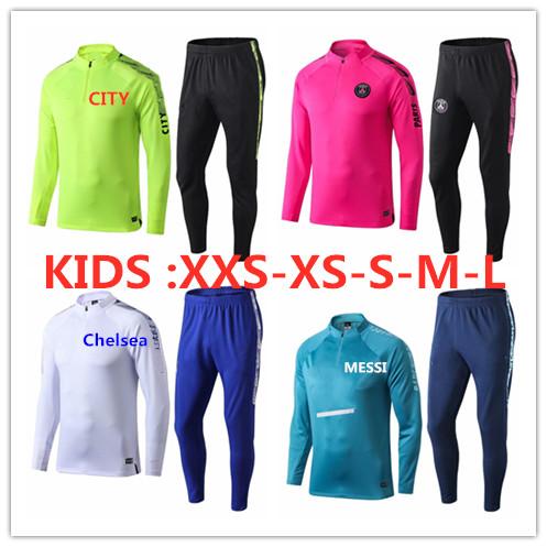 KIDS psg soccer Tracksuit 18/19 maillots de football CITY chandal Messi MBAPPE De Bruyne DELE football training suit survetement