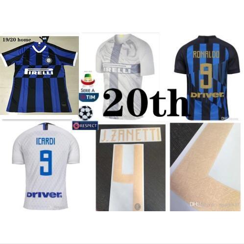 Inter 20th anniversary Special edition jersey 18 19 Commemorative soccer shirt 18 19 CANDREVA ICARDI sports blue football shirts