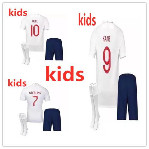 kids KANE RASHFORD soccer jerseys 2018 world cup DELE ALLI VARDY jersey LINGARD STERLING STURRIDGE child football kit+short