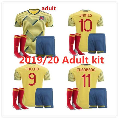 2019 20 Copa América Colombia soccer jerseys 2019 /20 Adult suit home FALCAO JAMES CUADRADO TEO BACCA custom number football kit