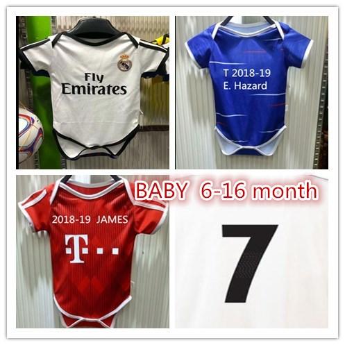 2018-19 New baby jersey For BB 6-18 month SERGIO RAMOS JAMES LUCAS M.SALAH COUTINHO BALE ISCO soccer Jerseys E.Hazard child football shirts