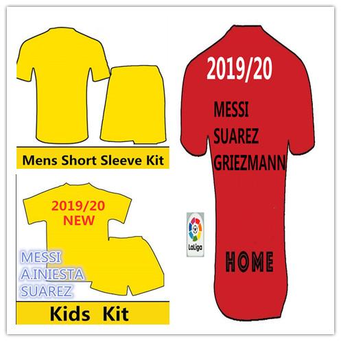 2019/20 MESSI SUAREZ GRIEZMANN man and Kids Jersey soccer 2019 Camisas Blue Dembele COUTINHO INIESTA VIDAL 18 19 kids Kit football shirt