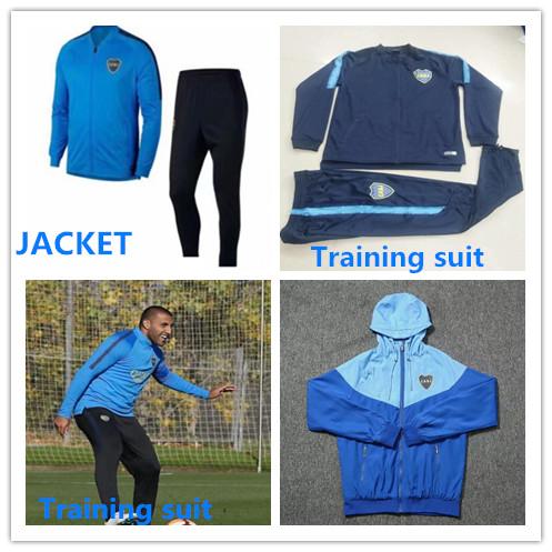 TOP quality 2018 Boca Juniors jacket track suit 2018 2019 Boca Juniors Windbreaker football training set GAGO TEVEZ PAVON training set