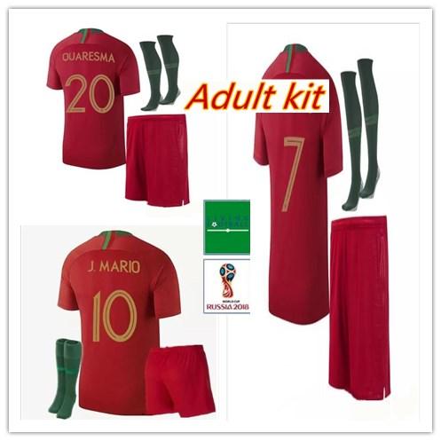 18-19 QUARESMA soccer jerseys World Cup 2018 Adult kit +socks EDER J.MARIO ANDRE SILVA PEPE Home away Football kit camisa de futebol