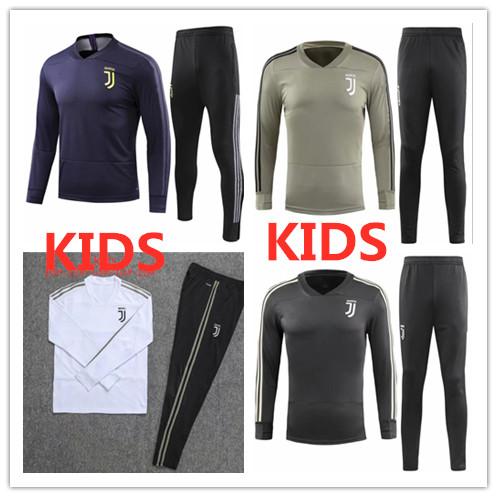 18 19 Kids RONALDO Soccer kids training suit jacket 2019 DYBALA survetement football training suit chandal jogging child track Sportswear