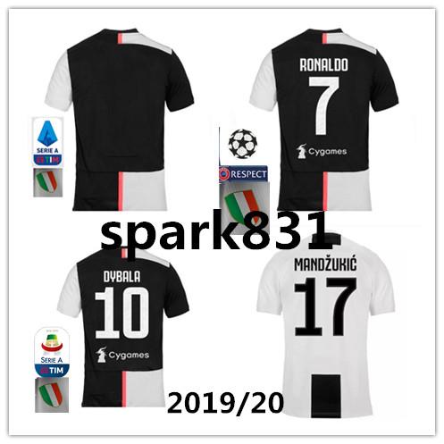 19 20 JUVENTUS #7 RONALDO Soccer Jersey 2019/20 DYBALA MARCHISIO MANDZUKIC PJANIC BONUCCI KEAN football uniform Sales size S-2XL