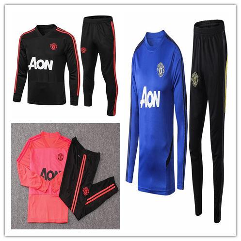 2019 POGBA LUKAKU RASHFORD United men tracksuit Survetement 18 19 adult training suit kits Soccer Chandal football training pants