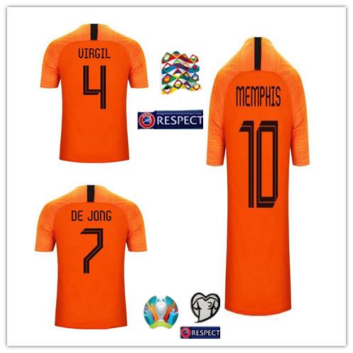 New Nederlands soccer jersey 18 19 MEMPHIS home orange netherland JERSEY SNEIJDER V.Persie JONG DIJK BABEC Roon Dutch football shirts