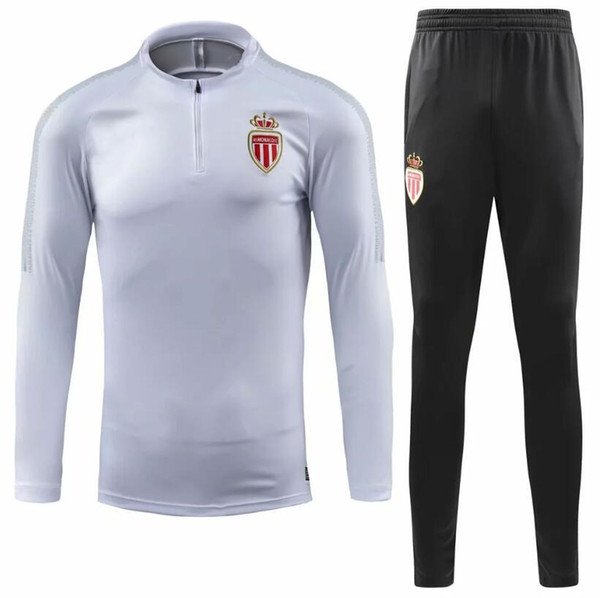 AS Monaco soccer Training Suits 2018 2019 JOVETIC FALCAO Tracksuit and Pant Camisetas De Futbol Chandal Survetement Jacket kit size S-3XL