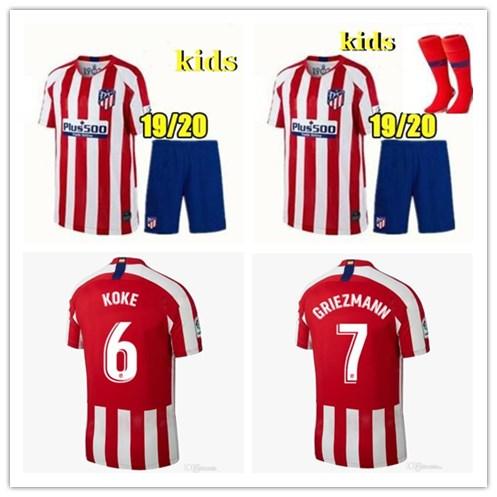 kids 2019 2020 GRIEZMANN kids kits Soccer Jerseys 19 20 KOKE DIEGO COSTA GODIN SAUL child Madrid football shirt uniforms