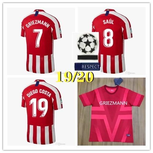 19 20 Madrid soccer jersey 2019 2020 GRIEZMANN KOKE GABI SAUL DIEGO COSTA GODIN Adult men football shirt uniforms