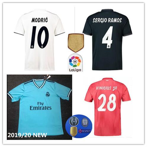 2019 Real Madrid HAZARD Soccer Jersey 19/20 ASENSIO VINICIUS JR RAMOS home away blue Soccer shirt 2019/20 KROOS ISCO BALE Football uniform