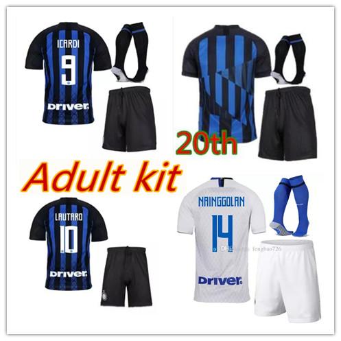 Thai quality ICARDI soccer jersey 2017 2018 Adult suit LAUTARO PERISIC NAINGGOLAN POLITANO EDER AMBROSIO jersey 18 19 football kit shirt