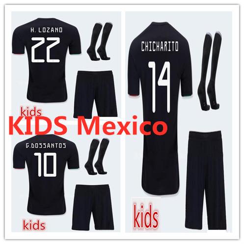 Gold Cup 2019 kids Mexico Soccer Jersey 19 20 CHICHARITO Camisetas de futbol H.LOZANO GUARDADO boy football kit