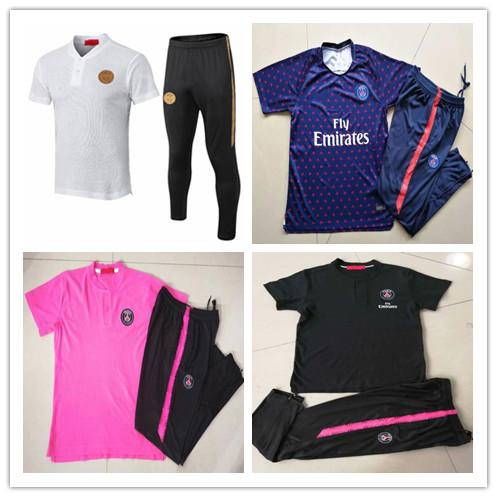 2019 PSG football shirt 19/20 Paris Messi M.SALAH football jersey polo shirt suit MBAPPE Cavani DI MARIA KANTE Verratti football jersey