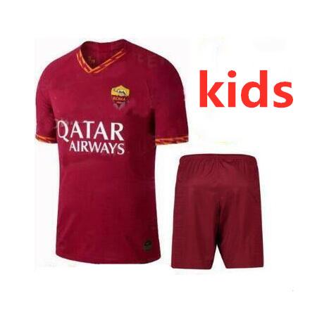 19 20 Kids AS Roma Home red Soccer Jerseys 2019/20 TOTTI Dzeko PASTORE Perotti Futbol Camisa As Football Camisetas Shirt Kit Maillot