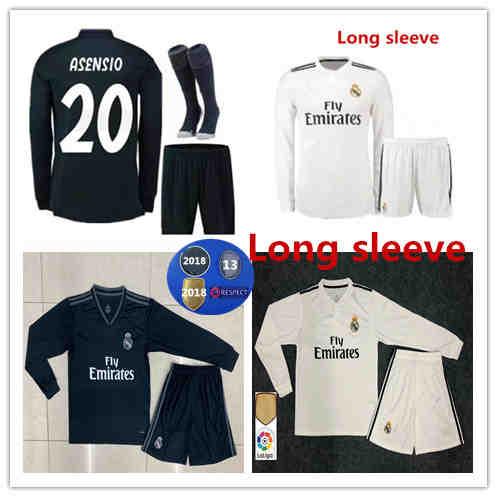 2019 MODRIC Long Sleeve Soccer Jersey 18 19 Real Madrid Adult kit #4 SERGIO RAMOS #11 BALE #22 ISCO #20 ASENSIO Football uniforms size S-XL