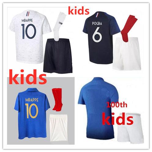 Kids MBAPPE soccer jerseys
8000
 2018 2019 GRIEZMANN POGBA Fr national team PAYET DEMBELE COMAN KANTE child football kit uniform football shirt