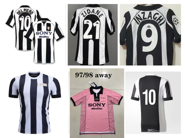 1997 1998 ZIDANE RETRO home soccer jersey DEL PIERO 97 98 RONALDO Retro Jersey INZAGHI Deschamps 120th anniversary football shirts