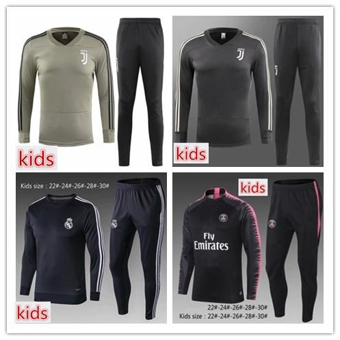 Kids Tracksuit 2018 2019 new soccer jacket POGBA MBAPPE DYBALA GRIEZMANN LUKAKU HIGUAIN BUFFON BALE ISCO child football Training suit