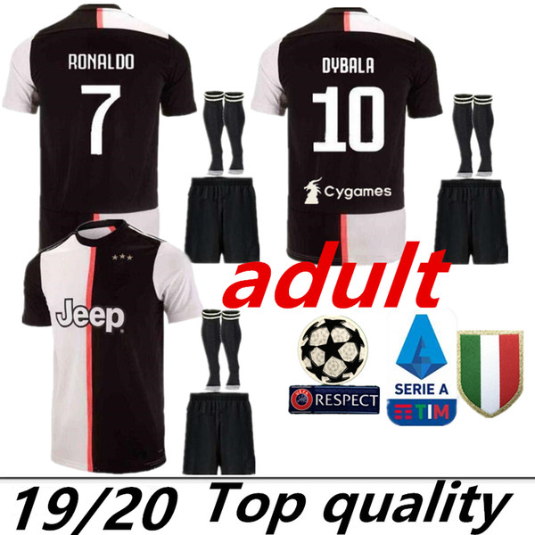 ADUIT 1920 Juventus 7 RONALDO 10 DYBALA Soccer Jersey kit juve 9 HIGUAIN 11 D. Costa 17 MANDZUKIC 1 BUFFON Football shirt