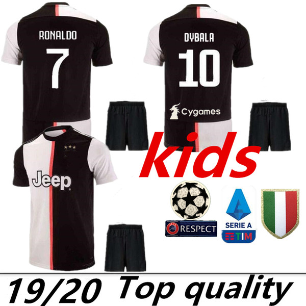 Juventus soccer Jersey kids 2019 20 RONALDO DYBALA HIGUAIN PJANIC Marchisio child 2019 2020 camiseta de futbol Shirt uniforms kits