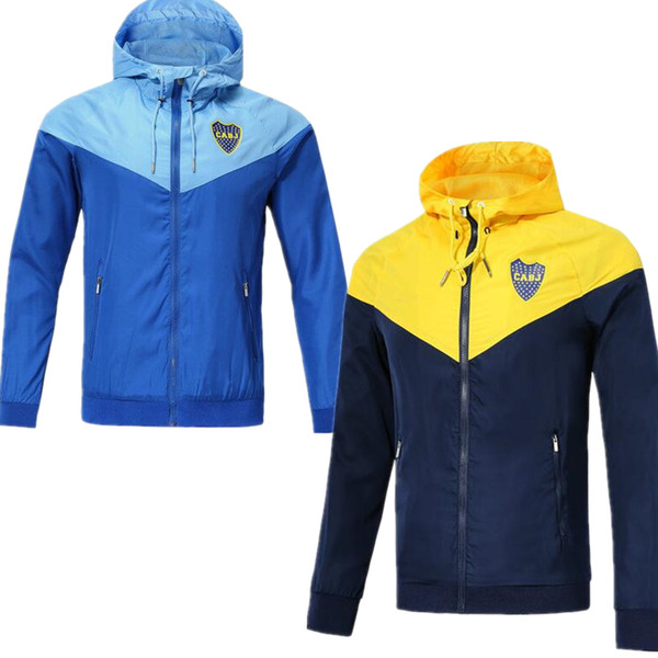 Boca Juniors zipper windbreaker long sleeve jacket coat 2018 2019 BENEDETTO ABILA CARDONA GAGO TEVEZ winter sports windbreaker hoodie plus