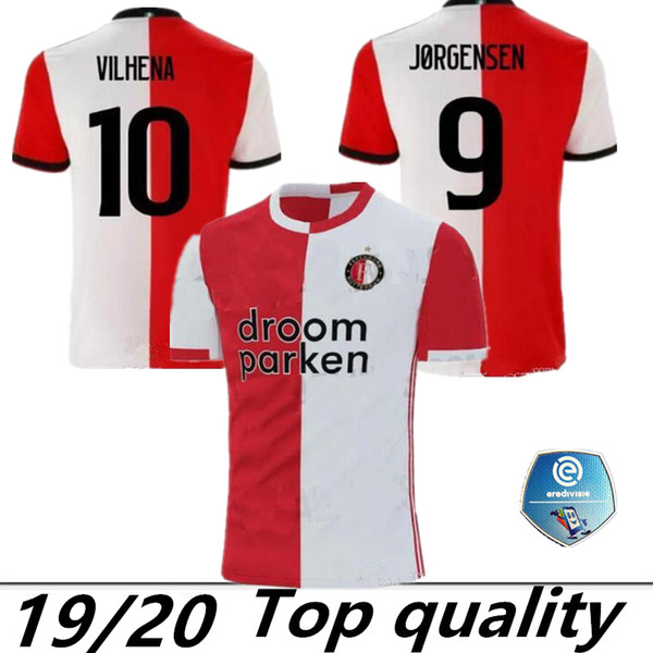 19/20 Feyenoord soccer jersey home 2019 2020 11 LARSSON 32 V.PERSIE 19 BERGHUIS 10 VILHENA 9 JORGENSEN JERSEY football sweatshirt