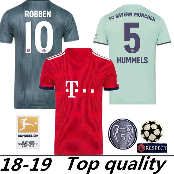 Top Thailand Bayern Munich JAMES RODRIGUEZ Soccer jersey 2018 2019 LEWANDOWSKI MULLER KIMMICH jersey 18 19 HUMMELS Football shirt