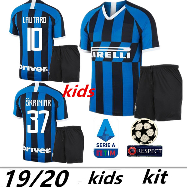 TOP 2019 2020 Inter kids Kit Soccer Jersey Milan 19 20 Children LAUTARO ICARDI PERISIC NAINGGOLAN POLITANO Football Shirt + Shorts