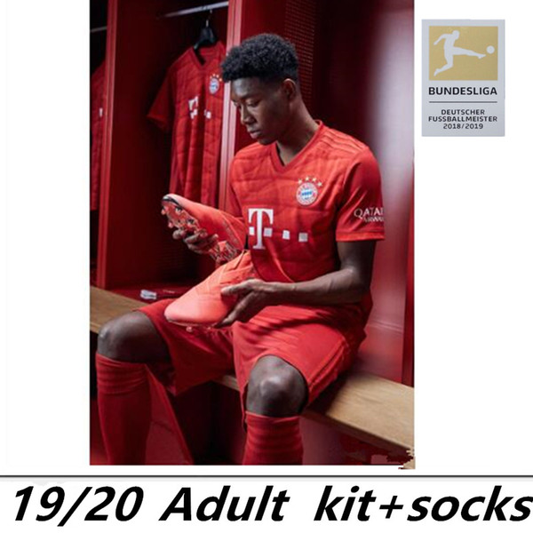 2020 bayern munich jersey adult kit + socks JAMES ROBBEN 19 20 Bayern jersey LEWANDOWSKI MULLER KIMMICH 2019 jersey 19 20 Football shirt