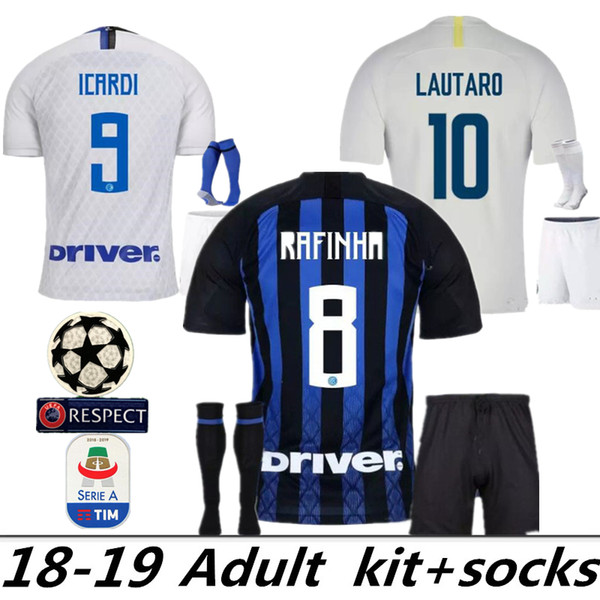 18 19 Inter man Soccer Jersey ICARDI 9# NAINGGOLAN 14# LAUTARO 10# PERISIC 44# SKRINIAR Soccer Kits good Quality Football Shirts Pants