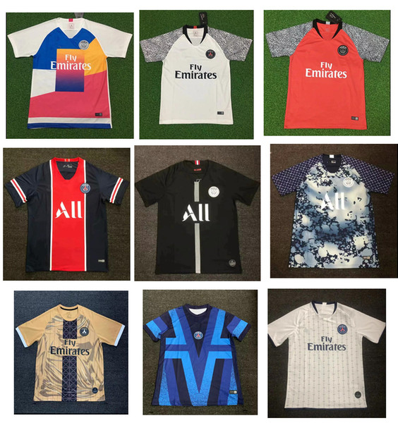 2019 2020 Paris Saint Germain Soccer Jerseys 7 MBAPPE BUFFON VERRATTI CAVANI Custom PSG Lava Special Edition ALL Football Training Shirt