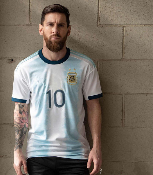 2019 Copa América Argentina Soccer Jersey 2019 Argentina Home soccer Shirt #10 MESSI #9 AGUERO #11 DI MARIA football uniform size S-2XL