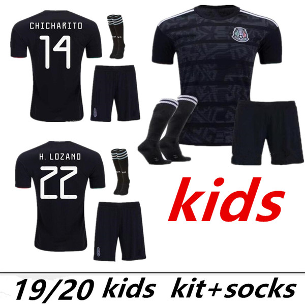 35 2019 Mexico soccer jersey kids kit Socks Gold Cup 19 20 Camisetas CHICHARITO H.LOZANO MARQUEZ HERRERA GUARDADO football shirt