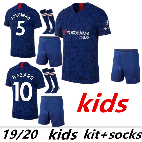 kids kit 19 20 hazard soccer Jerseys Giroud 2019 2020 JORGINHO home away HIGUAIN morata PEDRO KANTE camiseta boys child sets football shirts