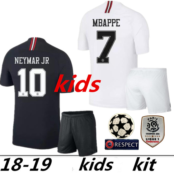 18 19 Champions League PSG soccer jersey kit 2018 2019 Paris Jordam saint germain 3rd third MBAPPE CAVANI football jerseys kids shirt kit