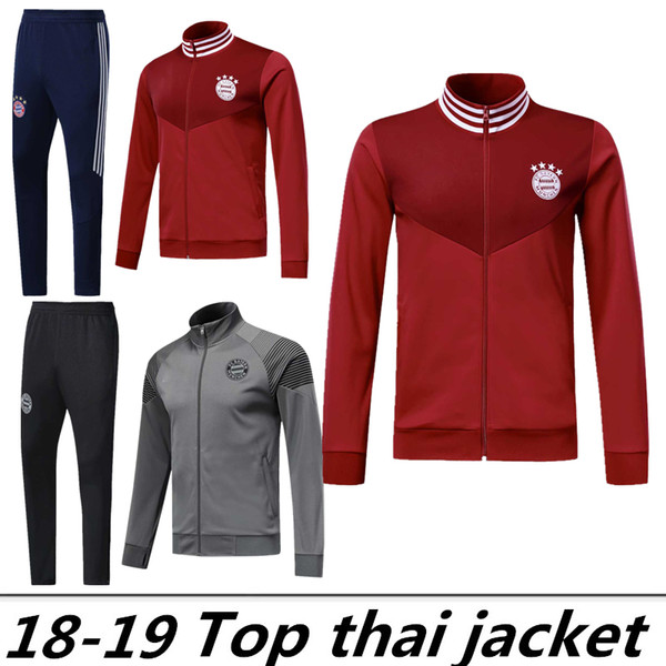 18/19 Bayern Munich jacket tracksuit Survetement JAMES soccer jacket 2018 VIDAL LEWANDOWSKI MULLER ROBBEN adult jacket Training suit