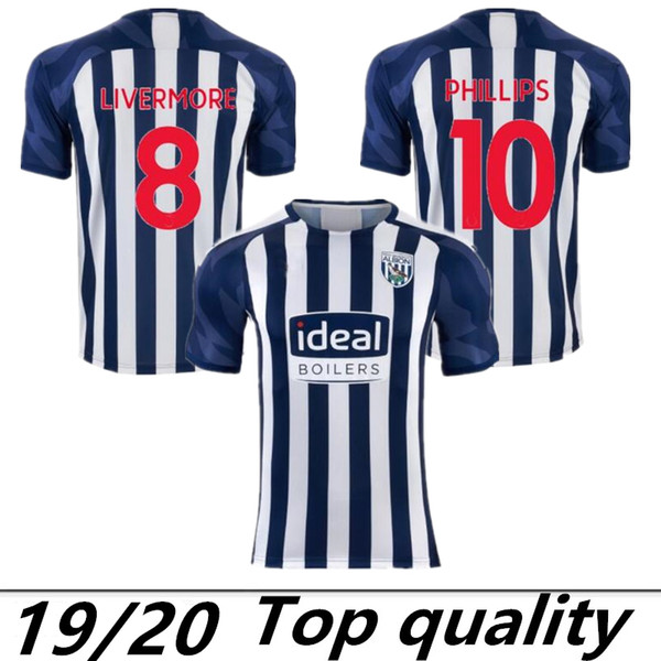 Thai version 19 20 West Bromwich football team jersey Albion 2019 2020 home #16 Gayle #19 Rodriguez #10 Phillips #8 Livermore camisetas foot