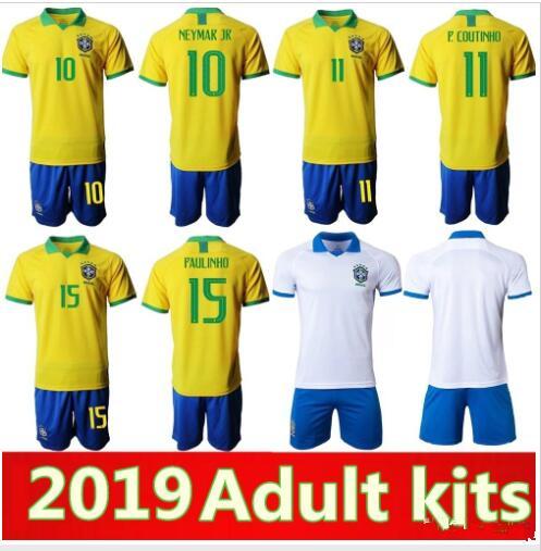 2019 Copa America Brazil adult kits Soccer Jersey 19 20 PAULINHO G.JESUS P.COUTINHO D.COSTA WILLIAN Child Shirts Football jersey