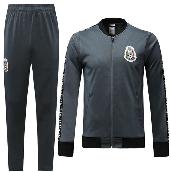 2020 Thai quality Mexico soccer tracksuit zipper jacket 2019 20 mexico football training suit H.LOZANO CHICHARITO soccer jacket pants