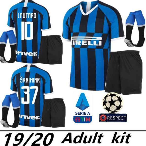 19 20 Inter man Soccer Jersey ICARDI 9# NAINGGOLAN 14# LAUTARO 10# PERISIC 44# SKRINIAR Soccer Kits good Quality Football Shirts Pants