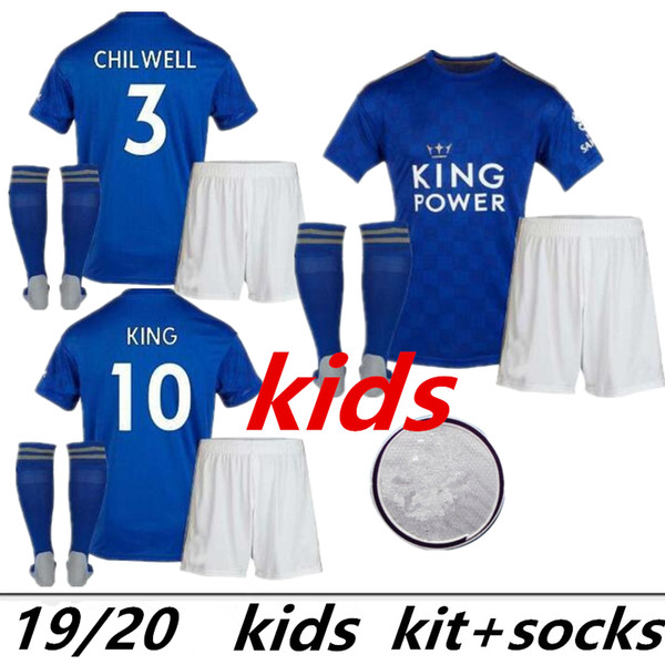 19 20 Leicester kids soccer jerseys city kit 2019 2020 camiseta home blue #9 VARDY MADDISON GRAY MAGUIRE NDIDI child boy set football shirts