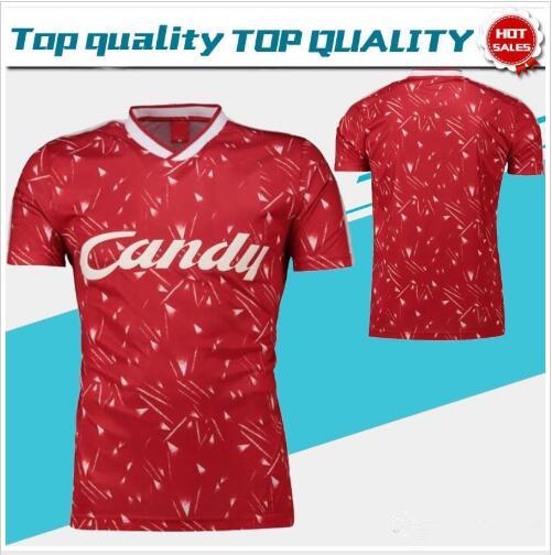 1989 Retro version Pool Red Soccer Shirt For Adult Short Sleeve Collection Football Jersey League Club Customize Game Uniforms Size S-2XL