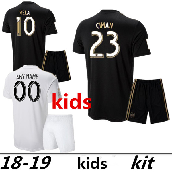 kids kits 18 19 Los Angeles fc Carlos Vela LAFC Soccer Jerseys kits 2018 2019 GABER ROSSI CIMAN ZIMMERMAN Football Shirt Free shipping