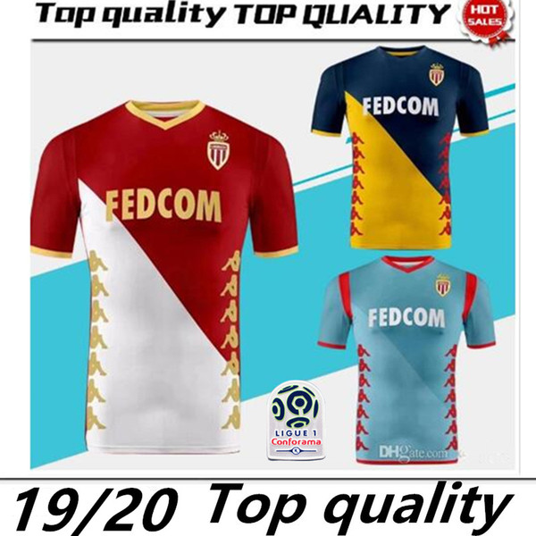 19 20 GOLOVIN Monaco Soccer Jerseys RONY LOPES 2019 2020 TIELEMANS FALCAO Football Shirt SIDIBE TRAORE Monaco JOVETIC Soccer Shirt