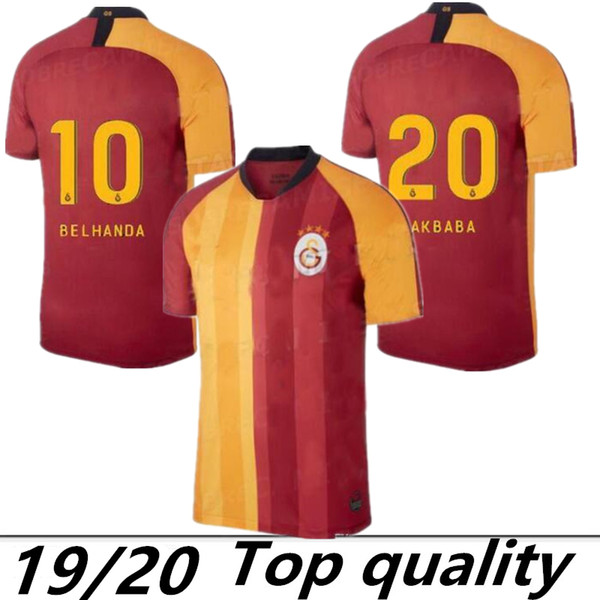 19/20 Galatasaray Soccer Jerseys 2019 home GOMIS CIGERCI BELHANDA FERNANDO FEGHOULI SNEIJDE Oztekin Soccer Shirt Away Black Football Uniform